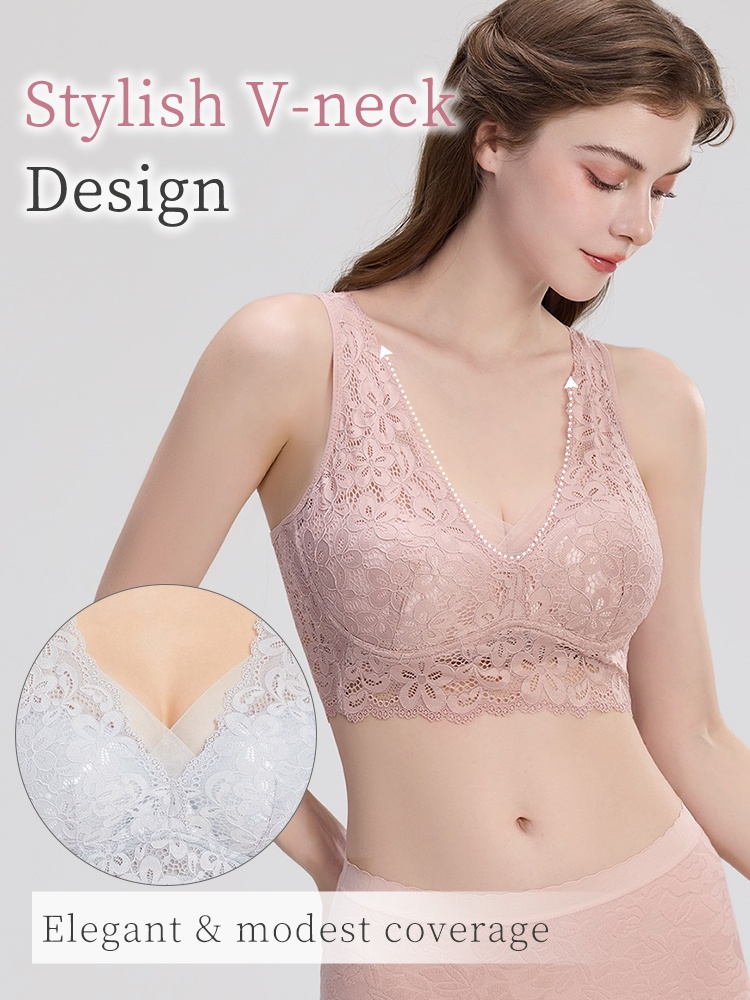 Gentle Sleep Bras Provide Nighttime Bust Support & Ultra-soft Lace Detail Comfort All Day VEIMIA