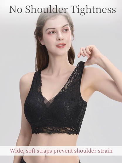 Gentle Sleep Bra Provide Nighttime Bust Nurturing & Ultra-soft Lace Trims Feels All Day VEIMIA