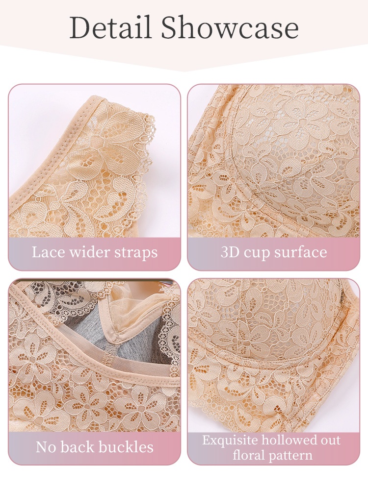 Gentle Sleep Bras Provide Nighttime Bust Care & Ultra-soft Lace Trim Support All Day VEIMIA