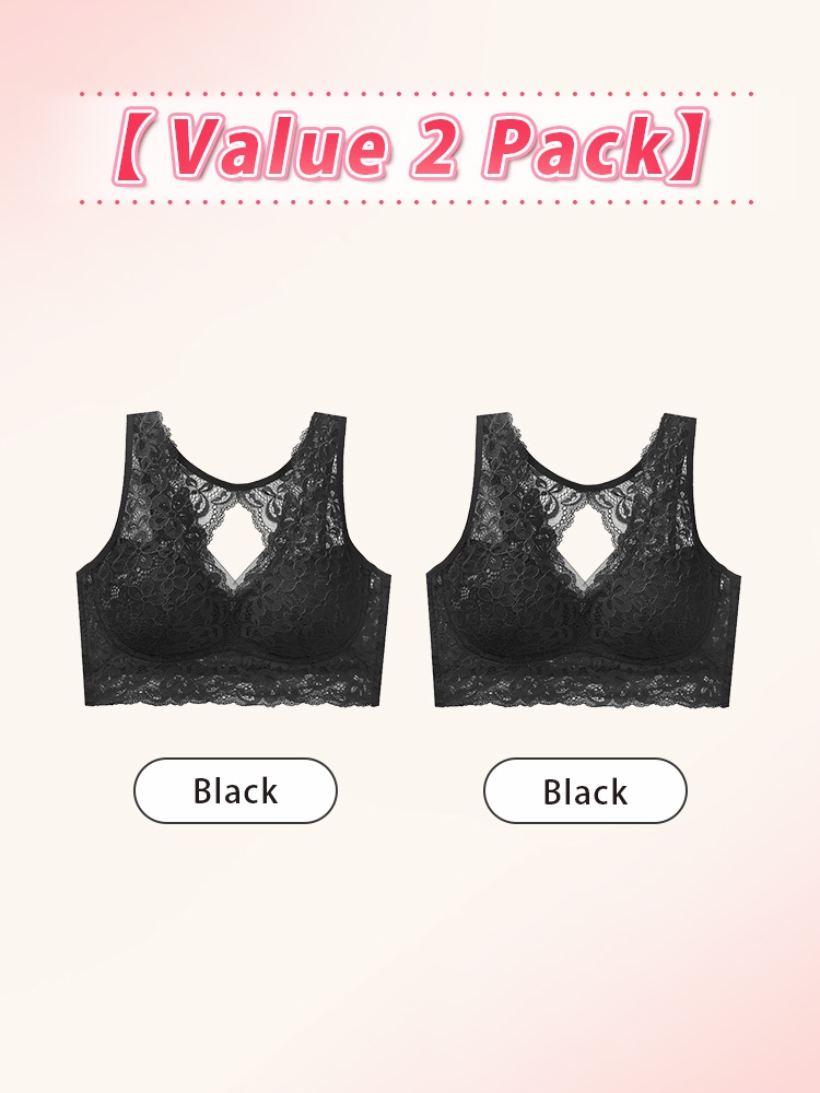 Gentle Sleep Bra Provide Nighttime Bust Support & Ultra-soft Lace Trims Comfort All Day VEIMIA