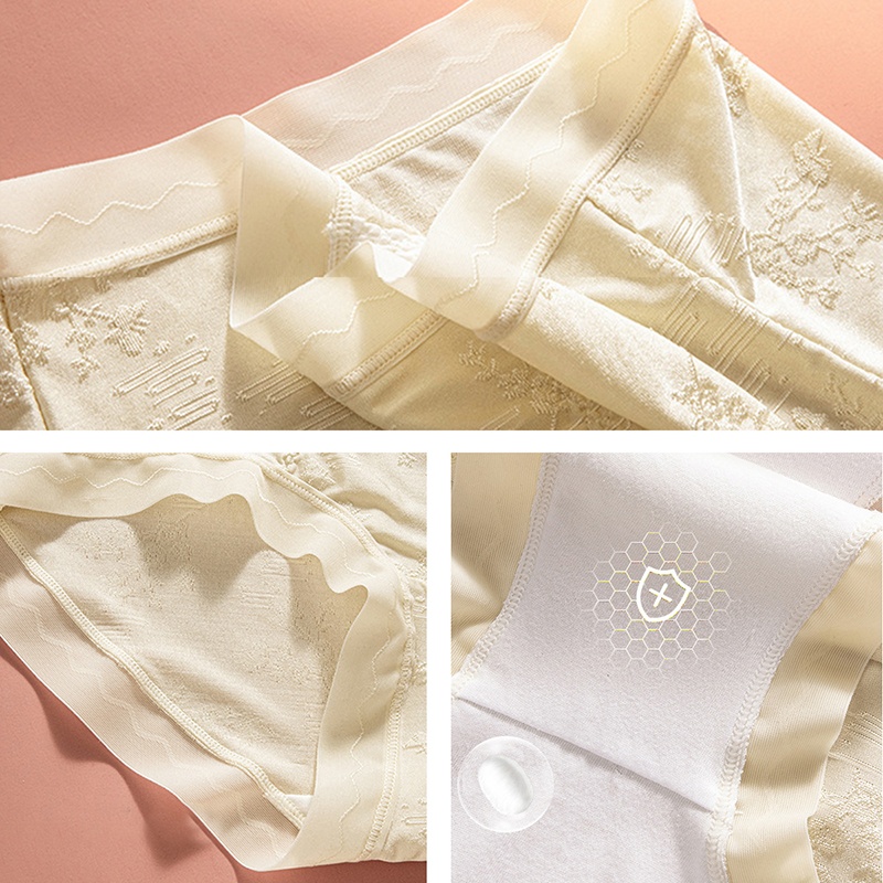 Always Fresh Jacquard Seamless Panties Elastic & Breathable Longer Crotch VEIMIA