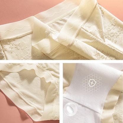 Always Fresh Jacquard Seamless Panties Elastic & Breathable Longer Crotch VEIMIA