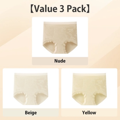 3 Pieces Always Fresh Lightweight Jacquard Seamless Panties High Elastic Longer Crotch VEIMIA