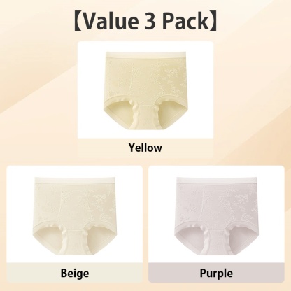 3 Pieces Always Fresh Lightweight Jacquard Seamless Panties High Elastic & Breathable Longer Crotch VEIMIA