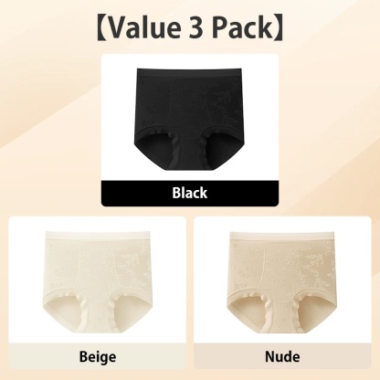 3 Pieces Always Fresh Jacquard Seamless Panties High Elastic Longer Crotch VEIMIA