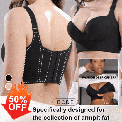 Glossy Seamless Deep V Large Size Push Up Bra Cover Armpit Fat VEIMIA
