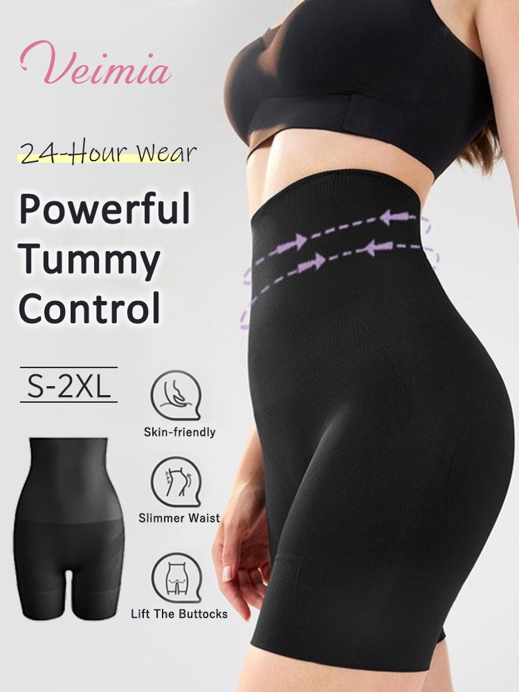 High-elastic Shapewear Shorts Double-X Compression For Tummy Control With 7cm Non-roll Hem & All-day Comfort VEIMIA