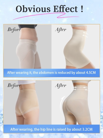High-elastic Shapewear Shorts Double-X Compression For Tummy Control With 7cm Non-roll Hem & All-day Comfort VEIMIA