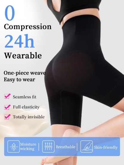 High-elastic Shapewear Shorts Double-X Compression For Tummy Control With 7cm Non-roll Hem & All-day Comfort VEIMIA