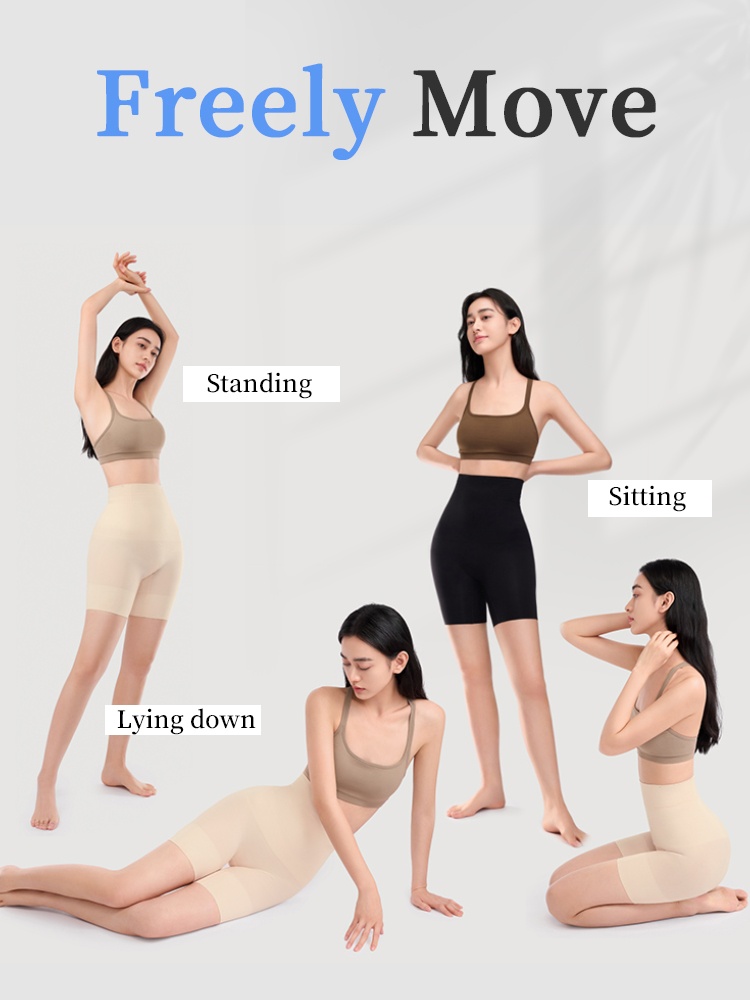 High-elastic Shapewear Shorts Double-X Compression For Tummy Control With 7cm Non-roll Hem & All-day Comfort VEIMIA