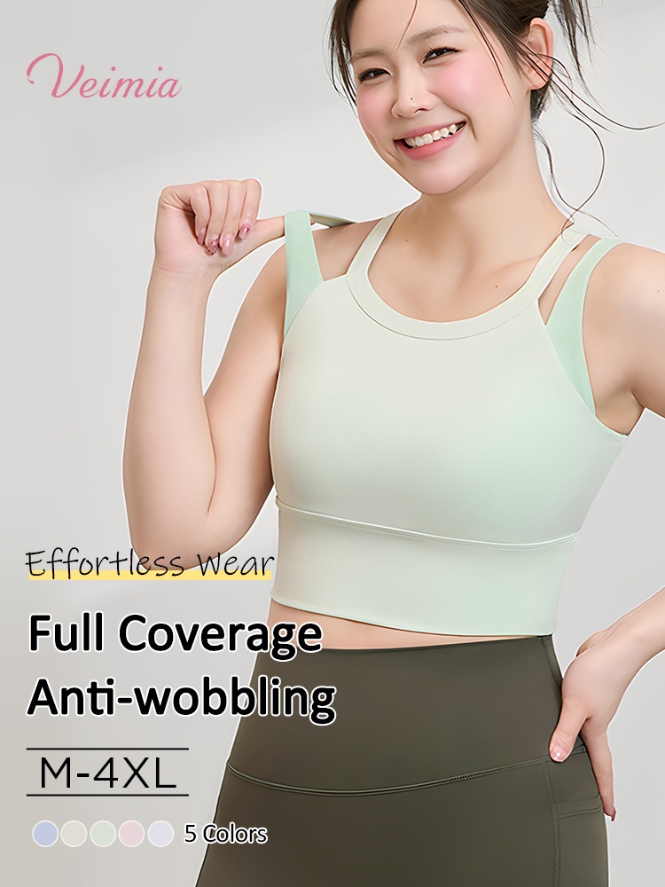 High-impact Sports Bras Motion Control For High-intensity Moves Wear-alone Racerbacks & Side Compression VEIMIA