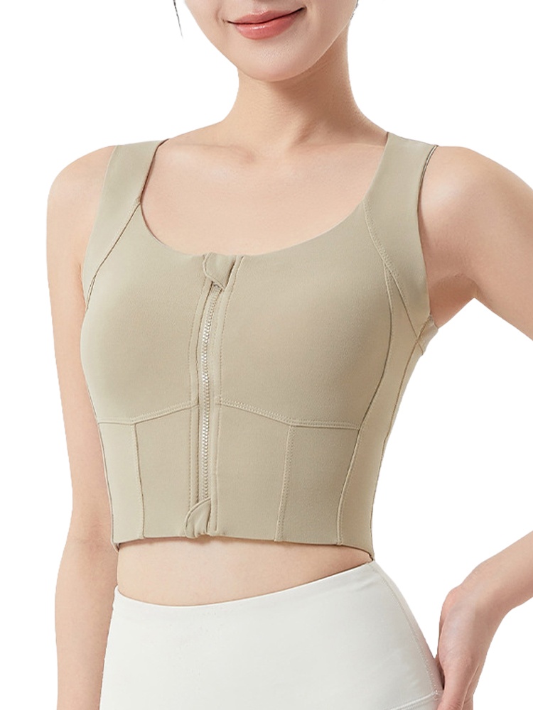 High-impact Sports Bras With Front Zips Strong Support, No Bounce Sculpting Fits For Intense Workouts VEIMIA