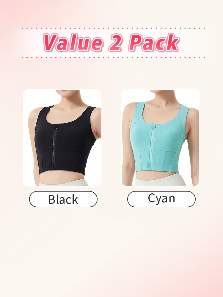 High-impact Sports Bras With Front Zips Strong Support, No Bounces Sculpting Fit For Intense Workouts VEIMIA