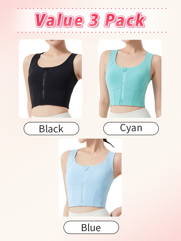 High-impact Sports Bra With Front Zip Strong Hold, No Bounce Sculpting Fit For Intense Exercise VEIMIA