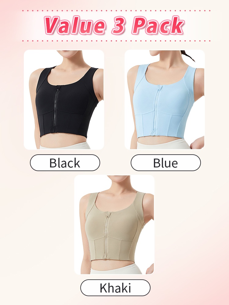 High-impact Sports Bra With Front Zip Strong Hold, No Bounce Sculpting Fit For Intense Workouts VEIMIA