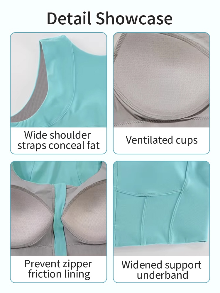 High-impact Sports Bras With Front Zip Strong Support, No Bounces Sculpting Fits For Intense Workouts VEIMIA