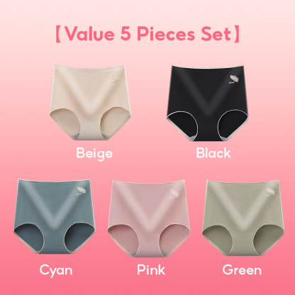 Soft And Breathable High-waist Seamless 5 Pieces Panties Set VEIMIA 