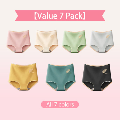 Soft And Breathable Cotton High-waist Seamless 7 Pieces Panties Set VEIMIA 