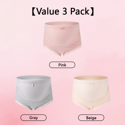 3 Piieces Set Soft Support High Waist Maternity Panties Full Coverage Underwear VEIMIA