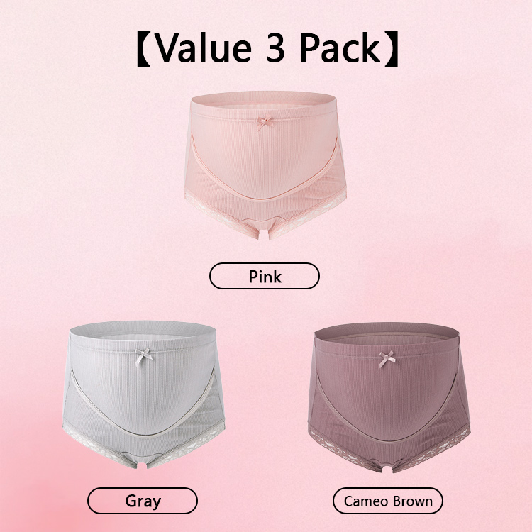 3 Piieces Soft Support High Waist Maternity Panties Full Coverage Underwear VEIMIA
