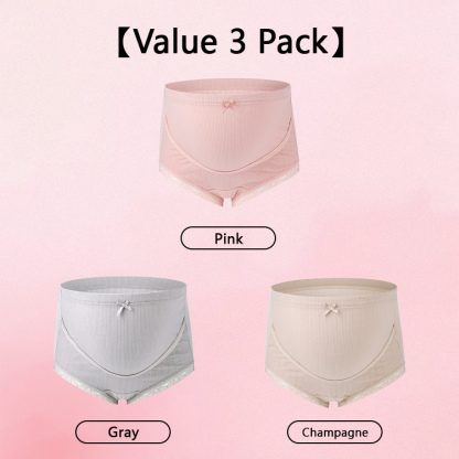 3 Piieces Set Support High Waist Maternity Panties Full Coverage Underwear VEIMIA