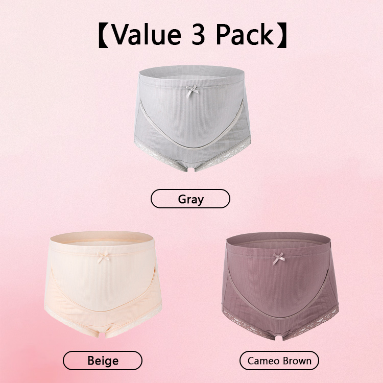 3 Piieces Set Soft Support High Waisted Maternity Panties Full Coverage Underwear VEIMIA