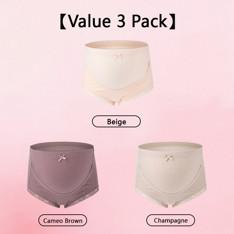 3 Piiece Set Soft Support High Waisted Maternity Panties Full Coverage Underwear VEIMIA