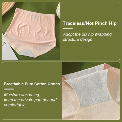 Underwear Set Comfortable High Waist Traceless Panties Soft With No Pressure VEIMIA