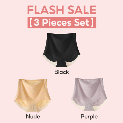 3 Pieces Underwear Set Comfortable High Waist Traceless Panties With No Pressure VEIMIA