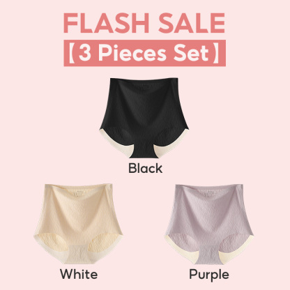 3 Pieces Underwear Set Comfortable High Waist Traceless Panties VEIMIA