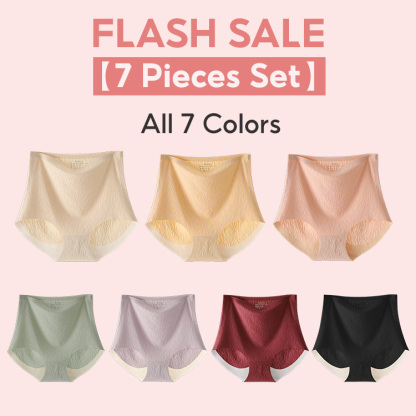 7 Pieces Underwear Set Comfortable High Waist Traceless Panties Soft With No Pressure VEIMIA