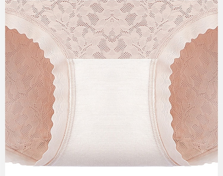 4 Pieces High Waist Tummy Control Full Coverage Lace Panties Skin-friendly Silk Crotch Veimia