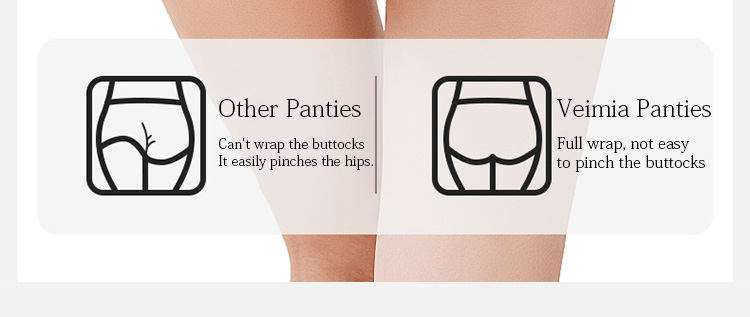 4 Pieces High Waist Tummy Control Full Coverage Lace Panties Skin-friendly Silk Crotch Washable Veimia