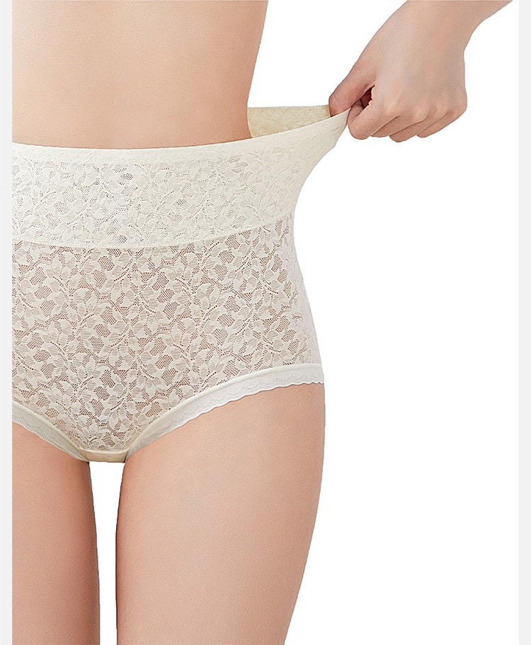4 Pieces High Waisted Tummy Control Full Coverage Lace Panties Crotch Breathable Veimia
