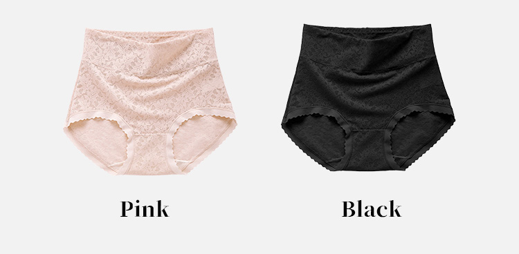 4 Pieces High Waist Tummy Control Elastic Lace Panties Skin-friendly Silk Crotch Breathable Veimia