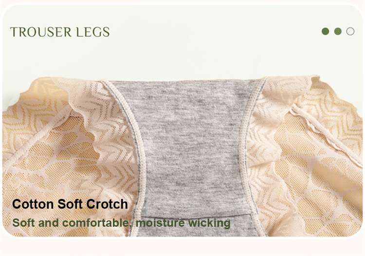 High Waisted Lace Underwear Breathable Soft Cotton Crotch Lift Hip VEIMIA