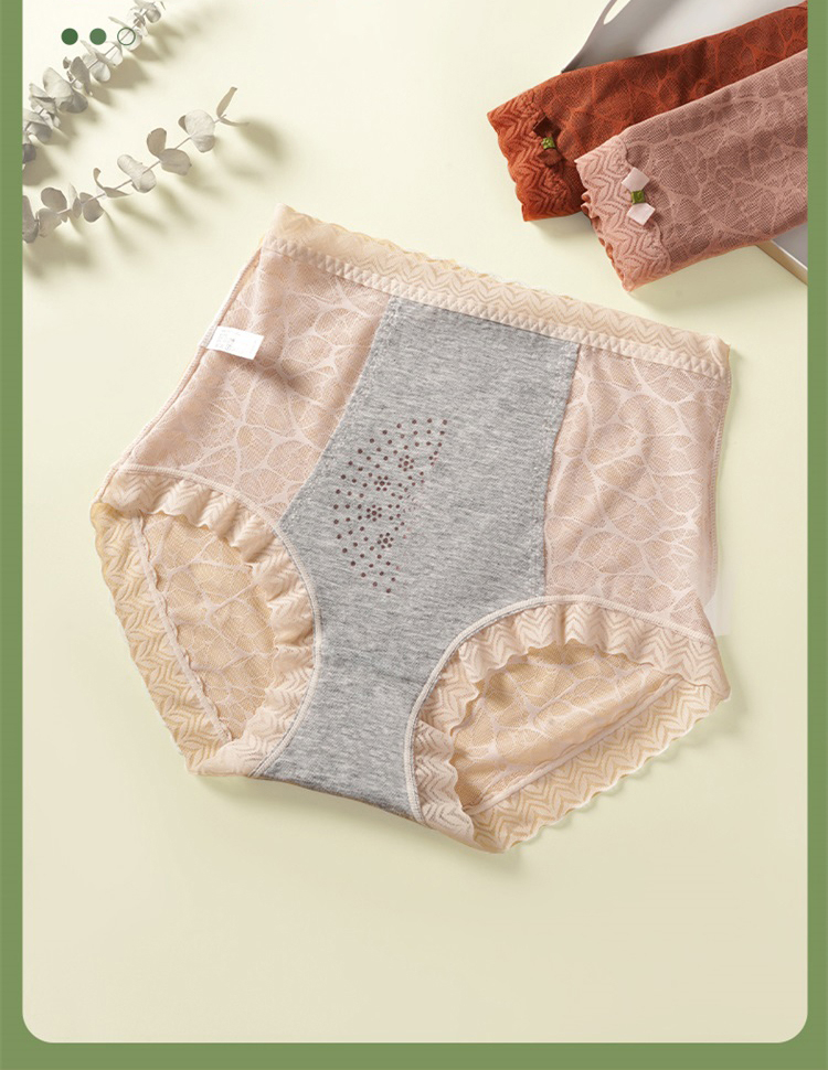 Lace Underwear Breathable Soft Cotton Crotch Plus Size Brief Panties Lift Hip VEIMIA