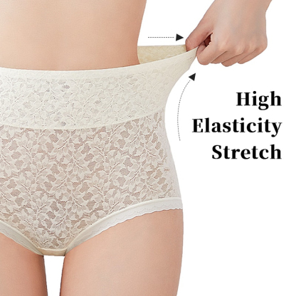 High Waisted Lace Panties Skin-friendly Silk Crotch VEIMIA