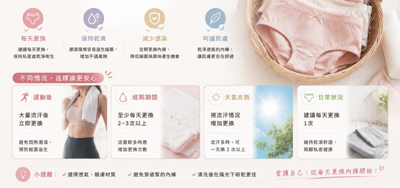 女生一天要換幾條內褲?按生活場景判斷