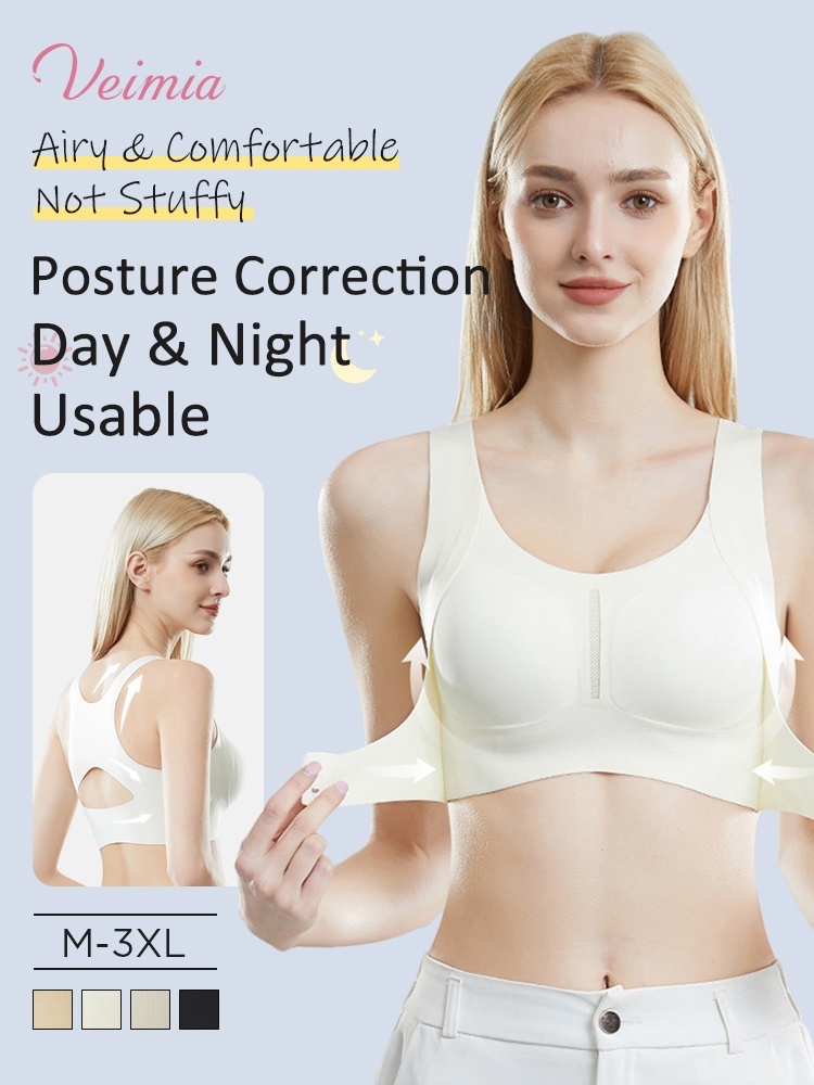 Invisible Anti-sagging Bras For Posture Correcting Day To Night Wearables One-piece Hollow Back Non-stuffy VEIMIA