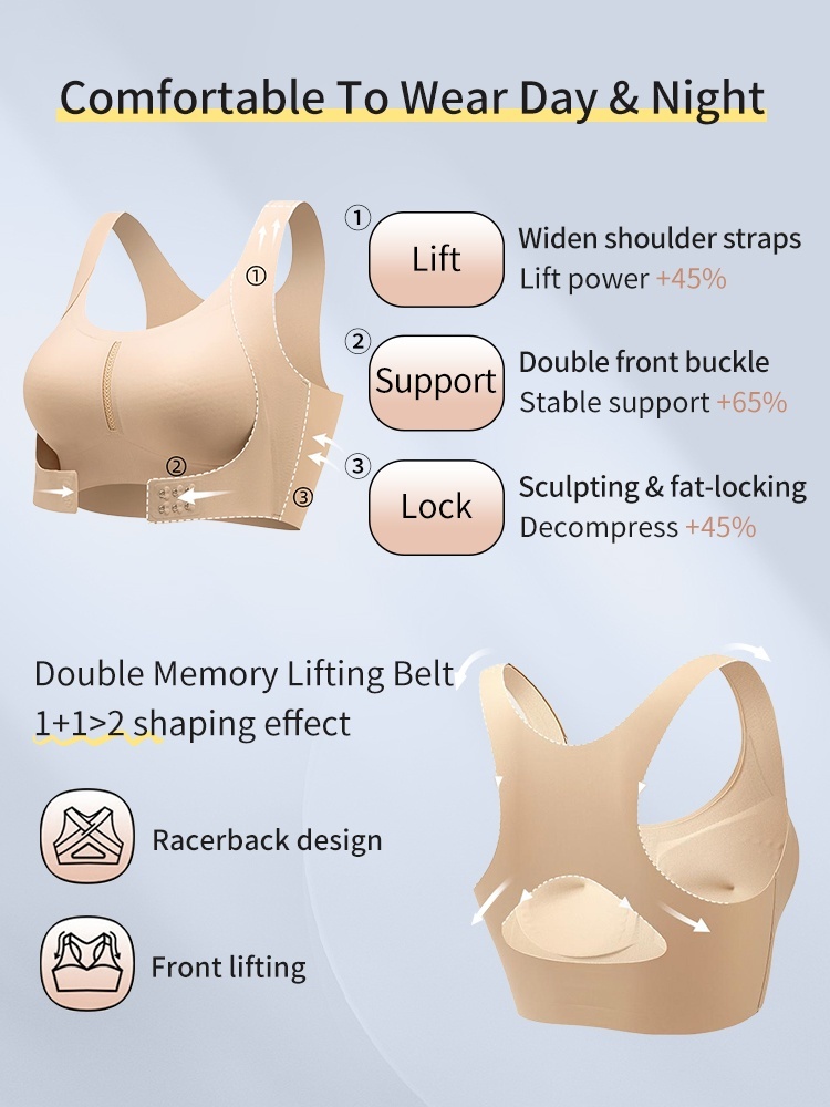 Invisible Anti-sagging Bras For Posture Correcting Day To Night Wearable One-pieces Hollow Back Non-stuffy VEIMIA