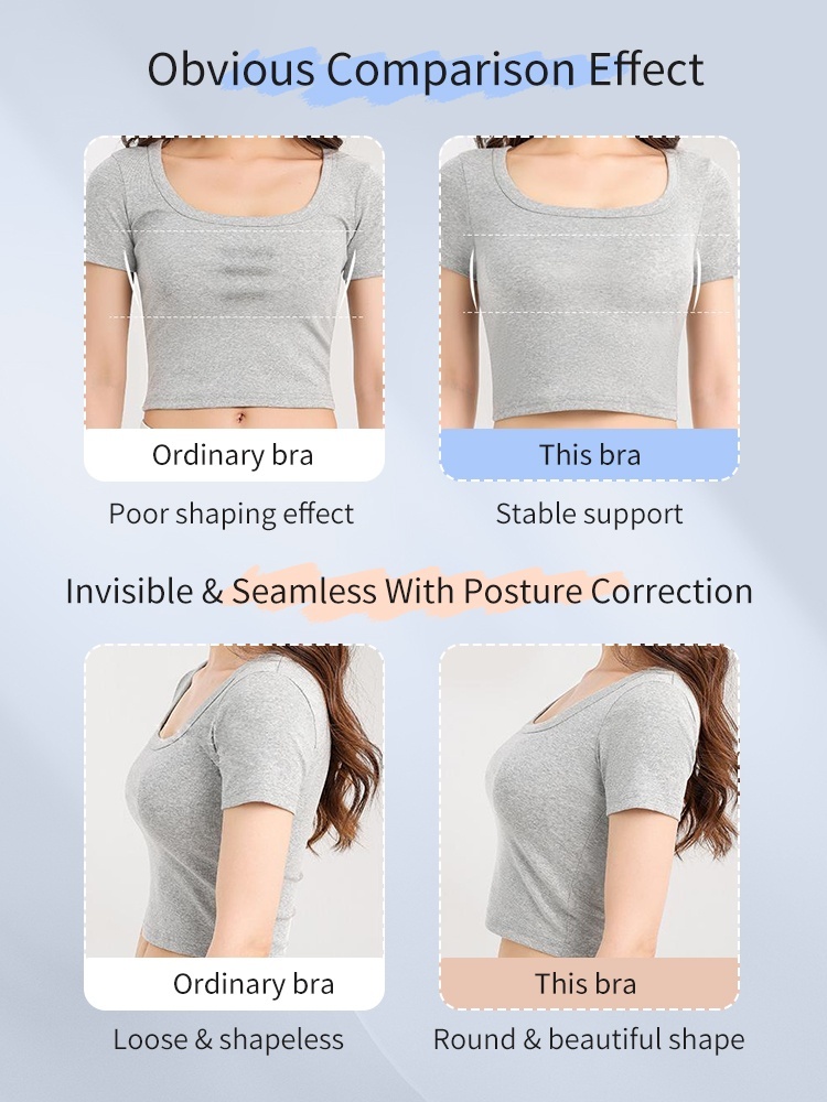 Invisible Anti-sagging Bras For Posture Correcting Day To Night Wearable One-piece Hollow Backs Non-stuffy VEIMIA