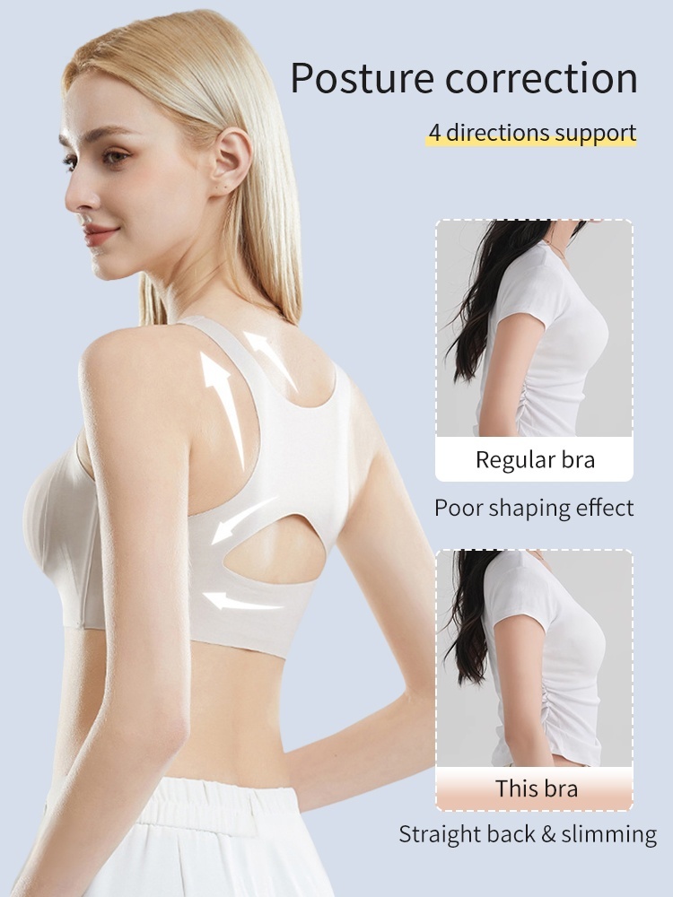 Invisible Anti-sagging Bra For Posture Correctings Day To Night Wearable One-piece Hollow Backs Non-stuffy VEIMIA