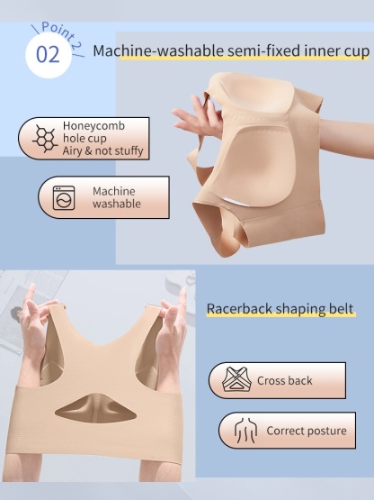 Invisible Anti-sagging Bra For Posture Correcting Day To Nights Wearable One-pieces Hollow Back Non-stuffy VEIMIA
