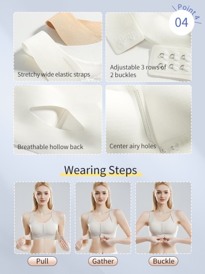 Invisible Anti-sagging Bra For Posture Correcting Day To Nights Wearable One-piece Hollow Back Non-stuffies VEIMIA