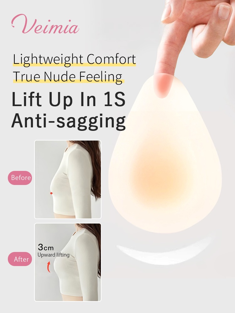 Invisible Nipple Covers Lifts Up Breasts In 1S, Ultra-Thin Edge Sticky Bra For Long-Lasting Sweat & Water Resistant Reusable VEIMIA