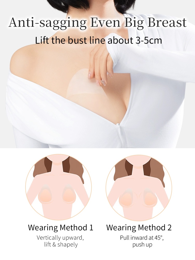 Invisible Nipple Cover Lifts Up Breasts In 1S, Ultra-Thin Edge Sticky Bra For Long-Lasting Sweat & Water Resistant Reusable VEIMIA