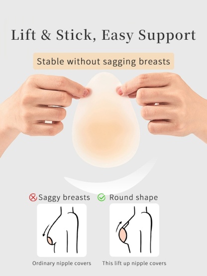 Invisible Nipple Cover Lift Up Breast In 1S, Ultra-Thin Edge Sticky Bra For Long-Lasting Sweat & Water Resistant Reusable VEIMIA
