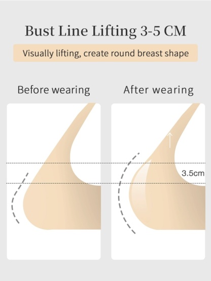 Invisible Nipple Cover Lift Up Breasts In 1S, Ultra-Thin Edge Sticky Bra For Long-Lasting Sweat & Water Resistant Reusable VEIMIA