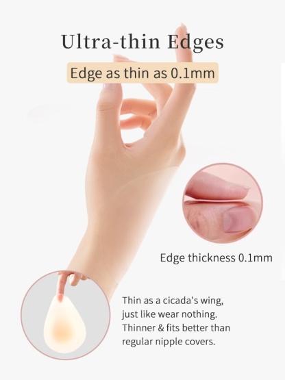 Invisible Nipple Covers Lifts Up Breast In 1S, Ultra-Thin Edge Sticky Bra For Long-Lasting Sweat & Water Resistant Reusable VEIMIA